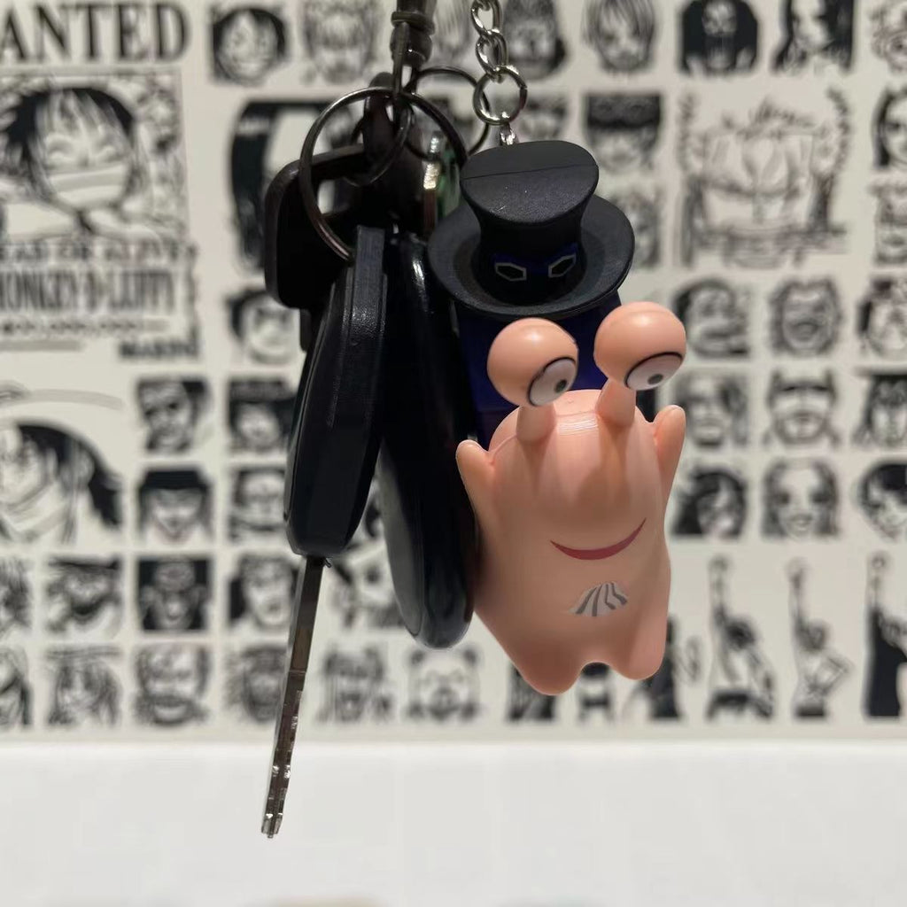 Porte-clés jouet sonore Den Den Mushi Luffy/Ace/Sabo, rétention sonore exclusive, plaisir d'accompagner