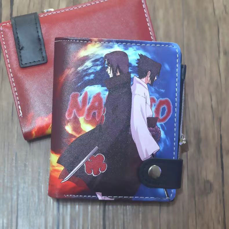 Portefeuille en cuir exquis Sasuke/Itachi/Kakashi avec design grande capacité et excellente qualité