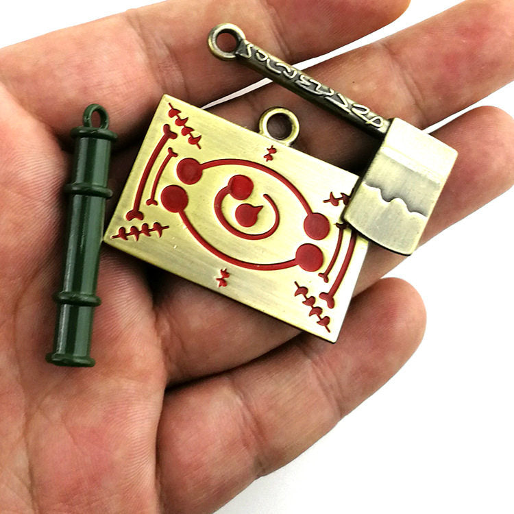 Ensemble de porte-clés Demon Slayer Tanjiro Kamado à collectionner, pendentifs en métal et répliques d'épées d'anime