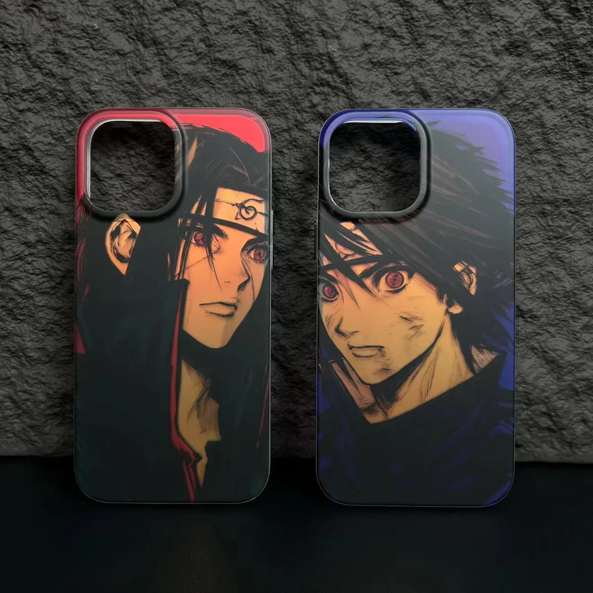 Sasuke/Itachi Coque de téléphone anti-collision en silicone tendance raffiné Apple