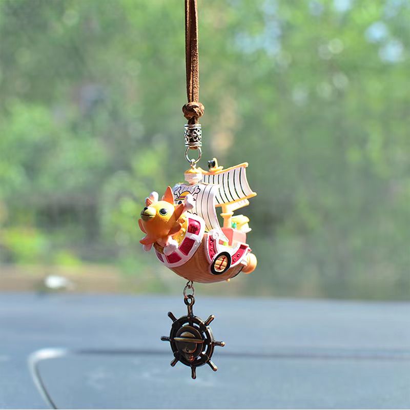 Mille Sunny/Going Merry Porte-clés exquis en forme de bateau pirate, suspensions pour voiture