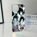 Naruto Uchiha Sasuke Manga Collage Anime Phone Case, Aurora Gradient Shockproof Removable Lens Frame iPhone Protective Case