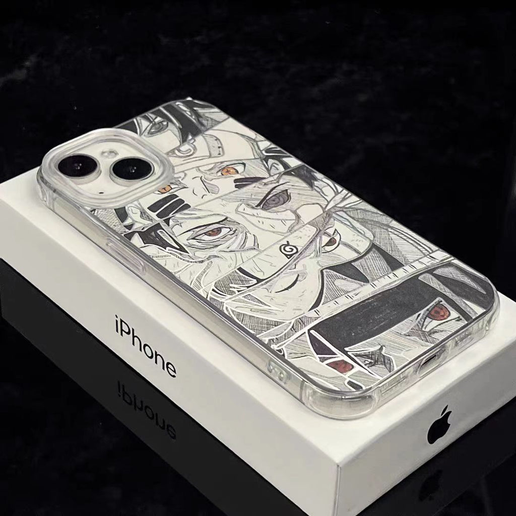 Coque de téléphone en silicone antichoc Sasuke/Itachi pour iPhone
