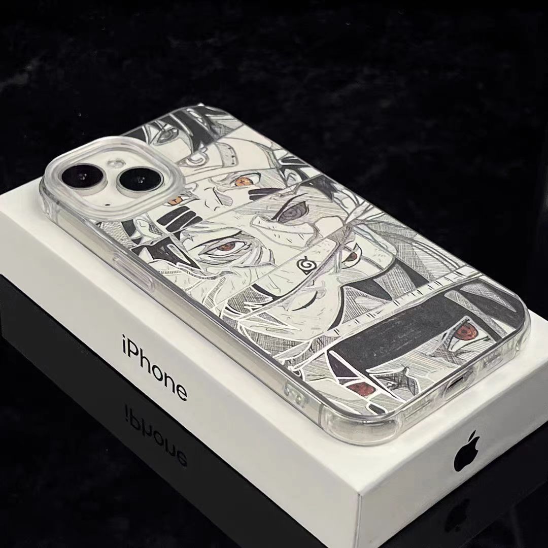 Coque de téléphone en silicone antichoc Sasuke/Itachi pour iPhone