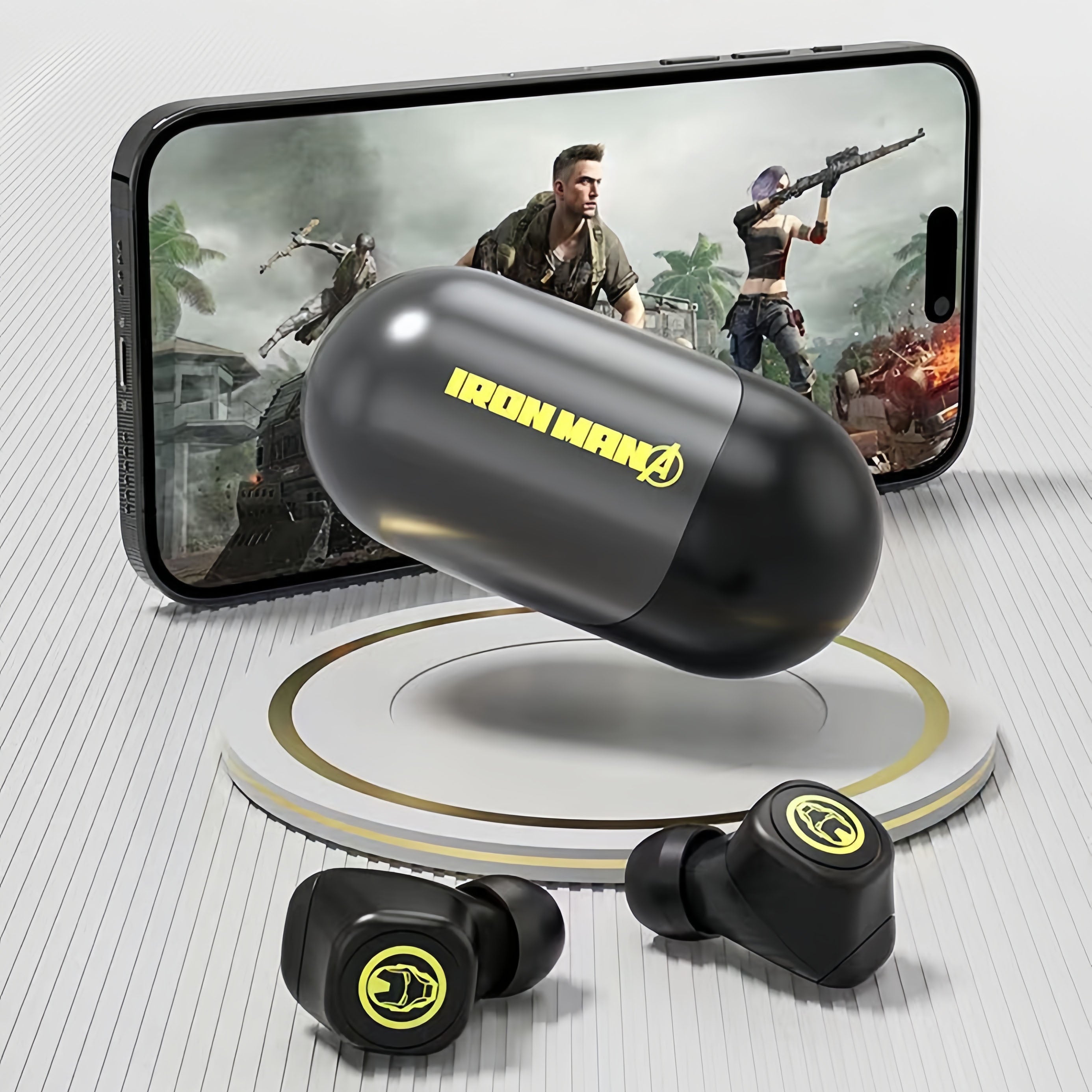 Marvel Iron Man Captain America TWS Earbuds, Avengers Bluetooth 5.3 Wireless Gaming Headphones