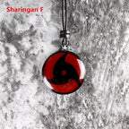 Ensemble de pendentifs collier Sharingan en bois de santal naturel sculpté à la main