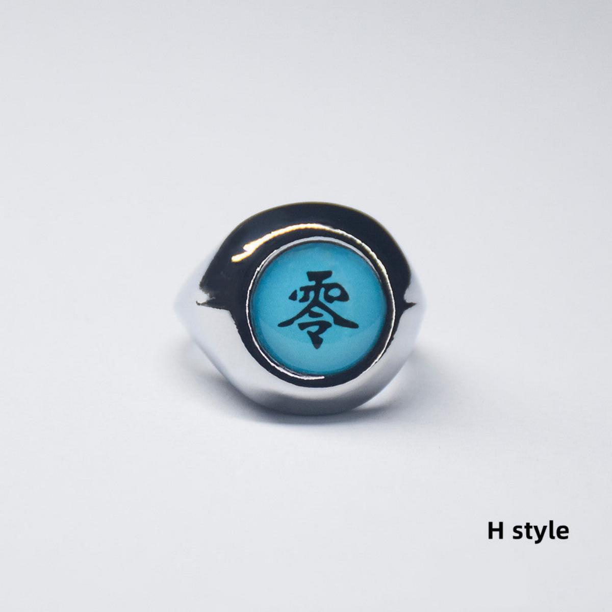 Naruto Itachi Pain Akatsuki Ring Set, 10Pcs Anime Akatsuki Symbol Rings with Necklace Gift Box