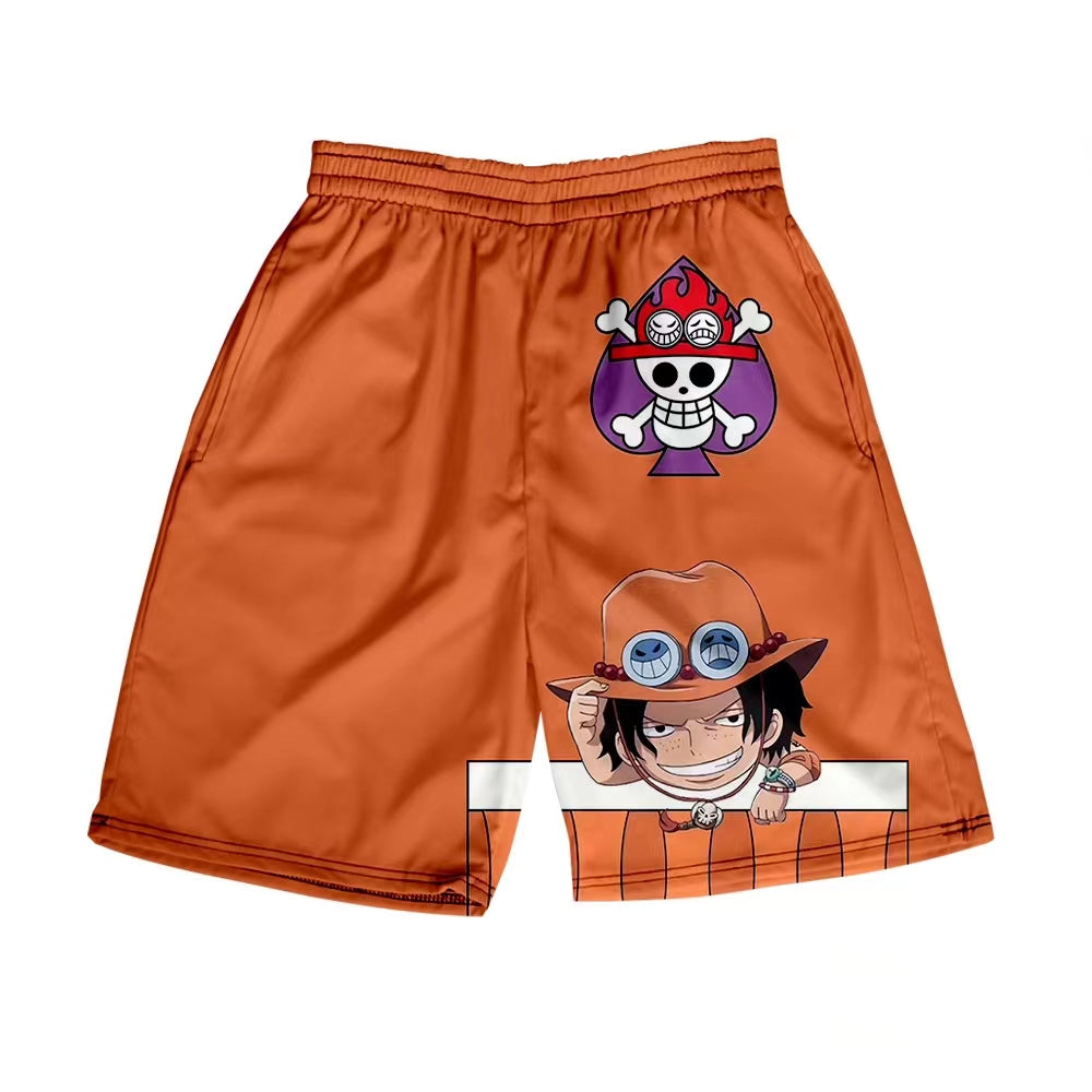 Shorts d'été Luffy/Zoro/Sanji/Chopper Pantalon imprimé texte exquis