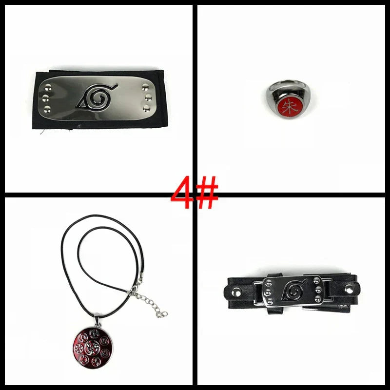 Sasuke1:1 métal kunaishuriken bague bandeau collier costume