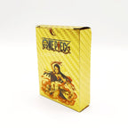 Coffret de Cartes à Collectionner One Piece Monkey D Luffy Roronoa Zoro Feuille d'Or, Cartes de Jeu TCG Plaqué Or Imperméable Personnage Anime