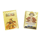 Coffret de Cartes à Collectionner One Piece Monkey D Luffy Roronoa Zoro Feuille d'Or, Cartes de Jeu TCG Plaqué Or Imperméable Personnage Anime