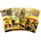 Coffret de Cartes à Collectionner One Piece Monkey D Luffy Roronoa Zoro Feuille d'Or, Cartes de Jeu TCG Plaqué Or Imperméable Personnage Anime