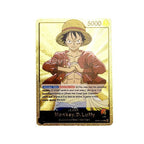 Coffret de Cartes à Collectionner One Piece Monkey D Luffy Roronoa Zoro Feuille d'Or, Cartes de Jeu TCG Plaqué Or Imperméable Personnage Anime