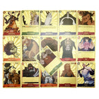 Coffret de Cartes à Collectionner One Piece Monkey D Luffy Roronoa Zoro Feuille d'Or, Cartes de Jeu TCG Plaqué Or Imperméable Personnage Anime