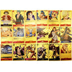 Coffret de Cartes à Collectionner One Piece Monkey D Luffy Roronoa Zoro Feuille d'Or, Cartes de Jeu TCG Plaqué Or Imperméable Personnage Anime