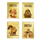 Coffret de Cartes à Collectionner One Piece Monkey D Luffy Roronoa Zoro Feuille d'Or, Cartes de Jeu TCG Plaqué Or Imperméable Personnage Anime