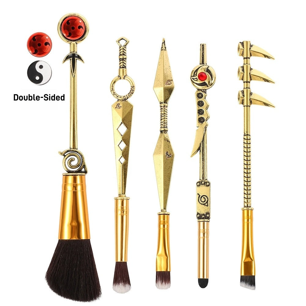 Naruto Gaara Anime Makeup Brush Set, Akatsuki Kunai Sharingan Cosmetic Brushes with Storage Bag