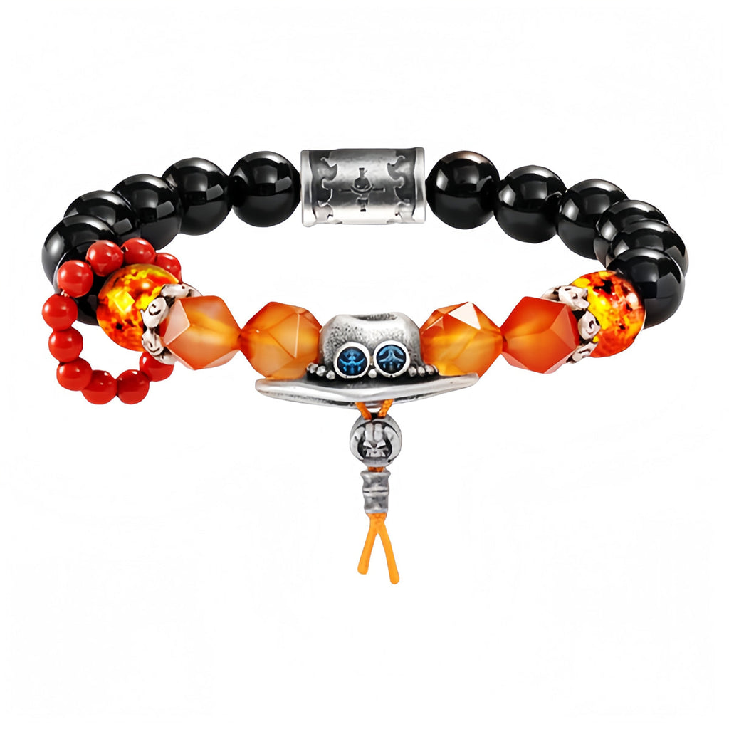 Bracelet Perles One Piece As Luffy Sabo | Bracelet à Breloques Anime Les Trois Frères