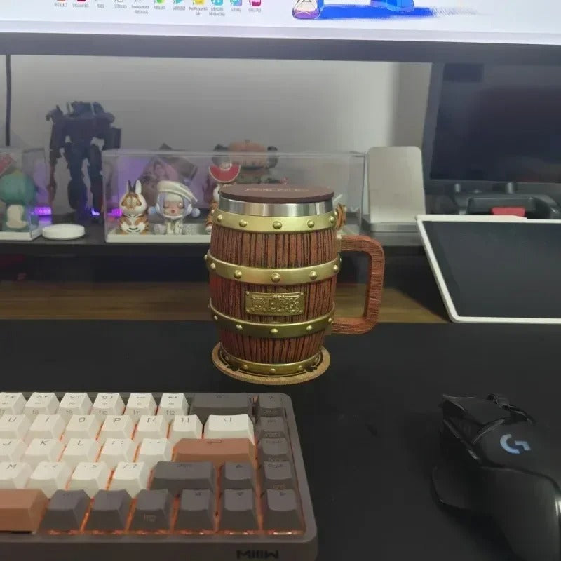 One Piece Mug Ace Luffy Sabo Wine Barrel Cup